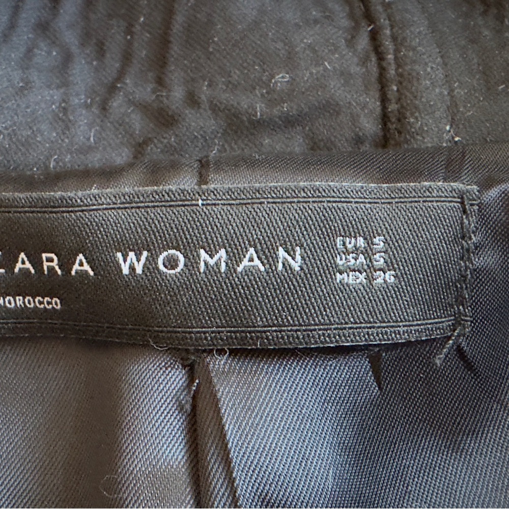 Zara Women's Gray Fur-Trimmed Wool Blend Coat Size Small - Picture 6 of 8